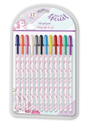 Długopisy żelowe Jednorożec You're Special 12 kolorów KL10286 - Kids Euroswan