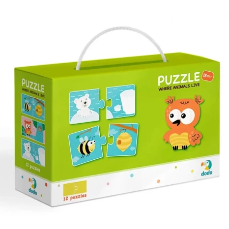 Dodo Puzzle Duo Gdzie żyją Zwierzęta - Tm Toys