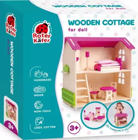 Domek drewniany dla lalki mały RW1001 - Roter Kafer zabawki drewno