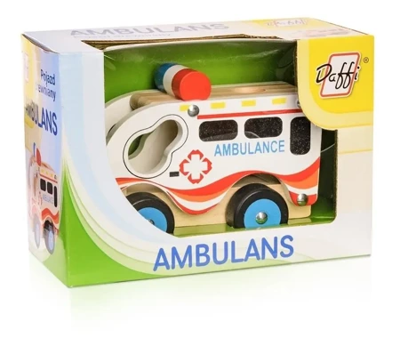 Drewniane auto - ambulans - Daffi