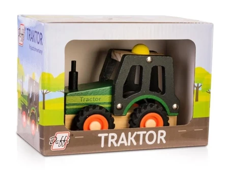 Drewniane auto z oponami - traktor - Daffi