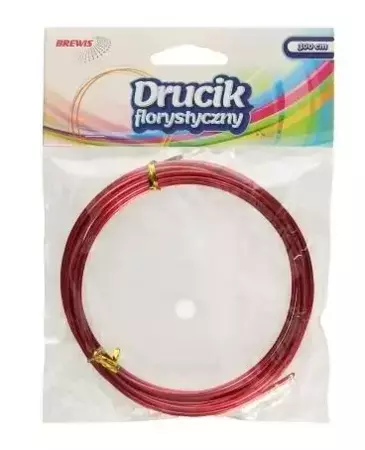 Druciki florystyczne 3mx2mm czerwone - Brewis