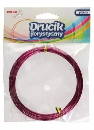 Druciki florystyczne 3mx2mm różowe - Brewis