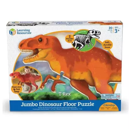 Duże, piankowe puzzle podłogowe, Dinozaur T-Rex - Learning Resources