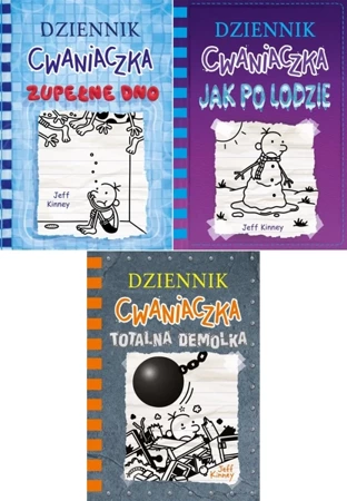 Dziennik cwaniaczka Jak po lodzie + Totalna demolka + Zupełne dno PAK 13-15 - Jeff Kinney, Jeff Kinney, Joanna Wajs