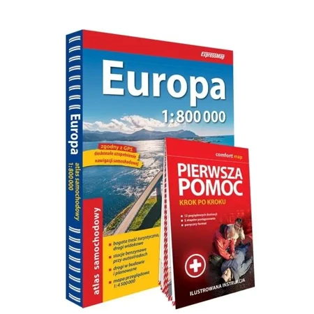 Europa atlas samochodowy 1:800 000+pierwsza pomoc - praca zbiorowa