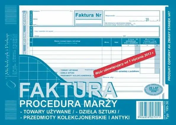 Faktura Procedura marży 195-3E - Michalczyk i Prokop