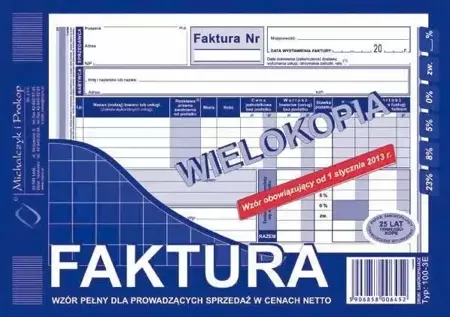 Faktura wielokopia 100-3E - Michalczyk i Prokop