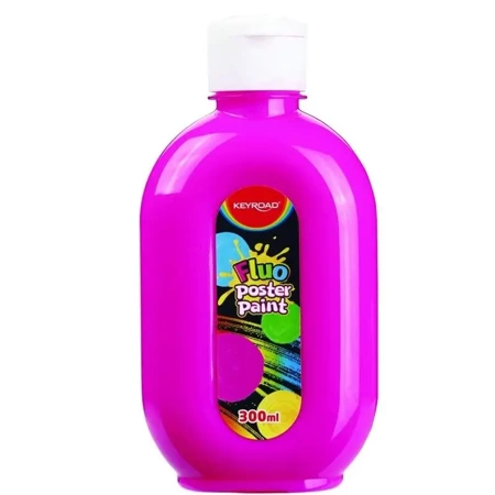 Farba plakatowa fluorescencyjna różowa 300ml - Keyroad