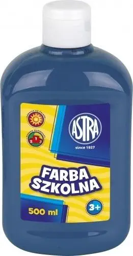 Farba szkolna ciemno niebieska 500ml ASTRA - ASTRA papiernicze