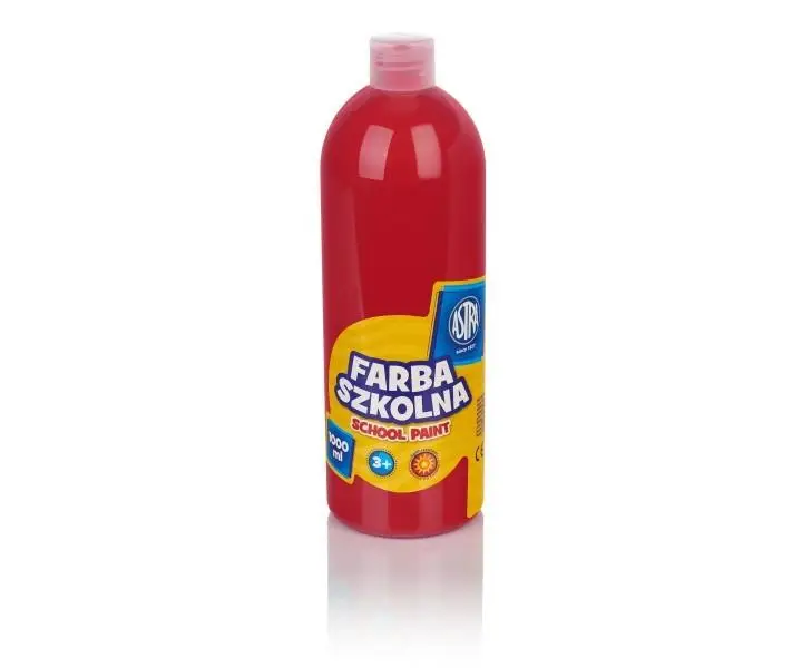 Farba szkolna czerwona 1000ml ASTRA - ASTRA papiernicze