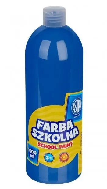 Farba szkolna niebieska ciemna 1000ml ASTRA - ASTRA papiernicze