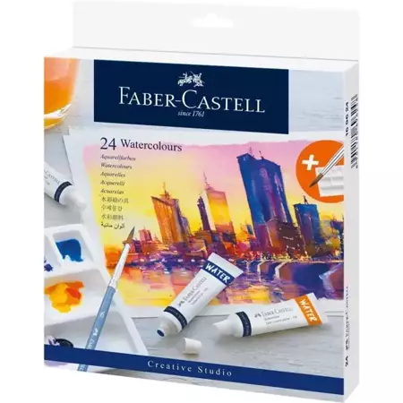 Farby akwarelowe CS w tubkach 24 kolory - Faber Castell