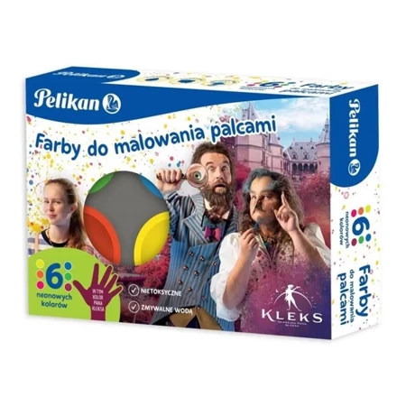 Farby do malowania palcami neon 6 kolorów - PELIKAN