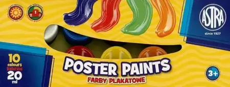 Farby plakatowe 10 kolorów 20ml ASTRA - ASTRA papiernicze