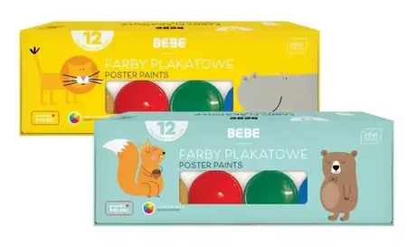 Farby plakatowe 12 kolorów 20ml BB Kids - INTERDRUK