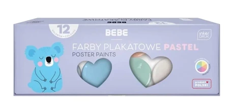 Farby plakatowe 20ml BB Pastel 12 kolorów - INTERDRUK