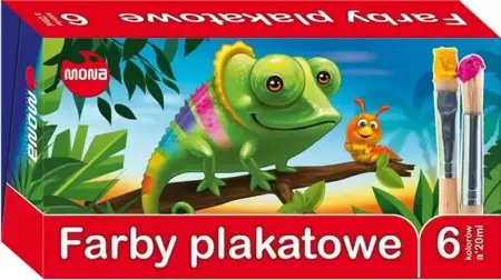 Farby plakatowe 6 kolorów 20ml MONA