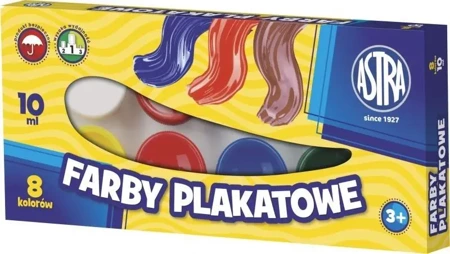 Farby plakatowe 8 kolorów 10ml ASTRA - ASTRA papiernicze