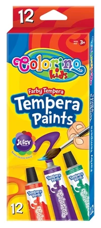 Farby tempera w tubach Colorino Kids 12 kolorów 12 ml