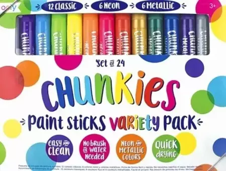 Farby w kredce Chunkies Paint Sticks 24 sztuki - Kolorowe Baloniki