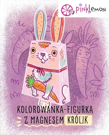 Figurka z magnesem zwierzak do kolorowania Królik - PINK LEMON