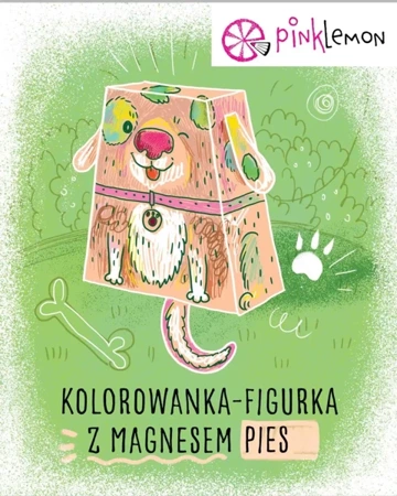 Figurka z magnesem zwierzak do kolorowania Pies - PINK LEMON