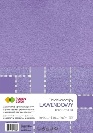 Filc dekoracyjny lawendowy 10szt HAPPY COLOR - GDD