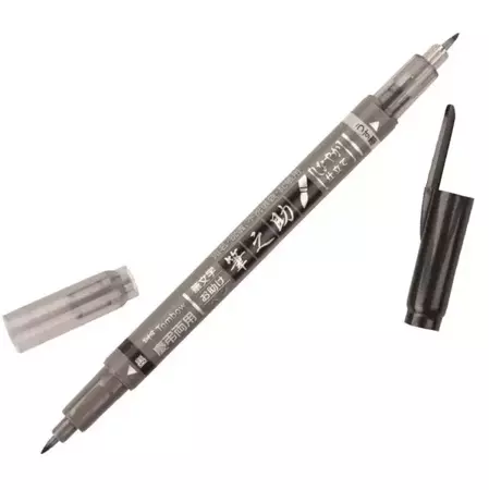 Flamaster Brush pen Fudenosuke Twin tip (6szt) - Tombow