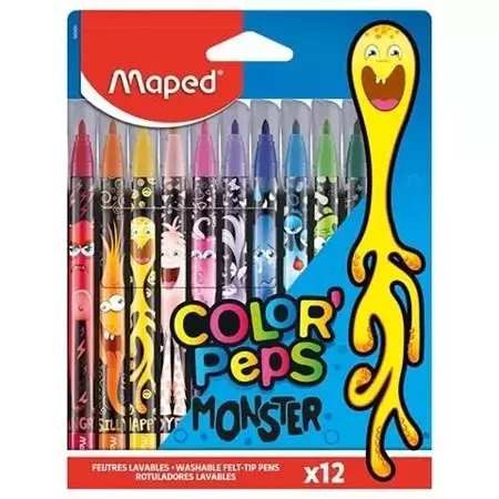 Flamastry Colorpeps Monster 12 kolorów - Maped
