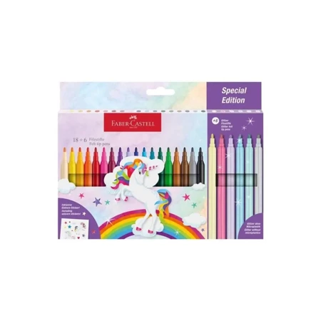 Flamastry Unicorn 18+6 kol. - Faber Castell