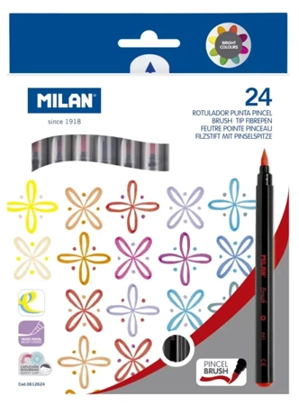 Flamastry pędzelkowe brush 661 Milan 24 kolory