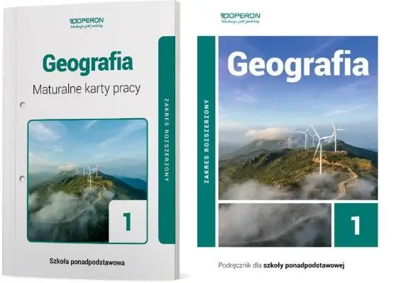 GEOGRAFIA 1 PODRĘCZNIK + MATURALNE KARTY PRACY ROZSZERZONY OPERON 2019 LO