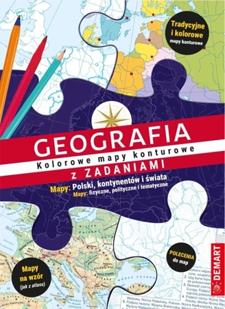 Geografia z zadaniami. Kolorowe mapy konturowe - Marzena Wieczorek, Ewa Lodzińska, Bogusława Karli