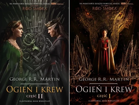 George R.R. Martin serialowy RÓD SMOKA część 1 + 2 Ogień i krew Tom 1 + 2 - Martin George R.R.