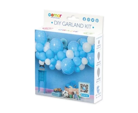 Girlanda balonowa DIY Baby Blue 65 balonów + taśma - Godan