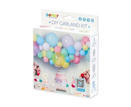 Girlanda balonowa DIY Pastelowa 65szt - Godan