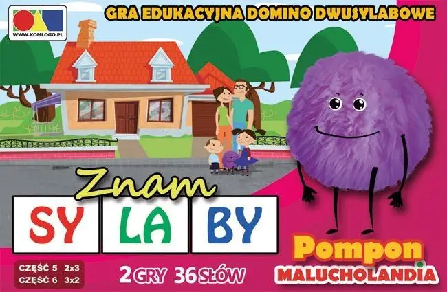 Gra domino. Znam sylaby. Cz. 5 i 6 - zestaw Pompon - KOMLOGO