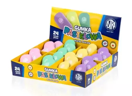 Gumka pastelowa (24szt) ASTRA - ASTRA papiernicze