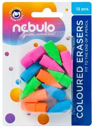 Gumki do mazania kolorowe 12szt NEBULO - Panta Plast