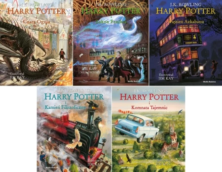 Harry Potter Ilustrowane PAKIET 1-5 Kamień/ Komnata /Więzień/ Czara/ Zakon - Joanne K. Rowling, Jim Kay