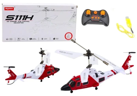 Helikopter RC Żyroskop Syma S111 czerwono biały - Leantoys