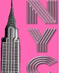 Hot Pink New York City Chrysler Building creative drawing journal - Michael Sir