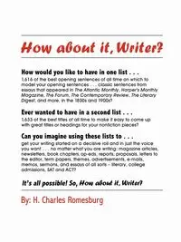 How about It, Writer? - Charles Romesburg