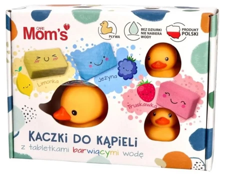 Kaczki do kąpieli z tabletkami barwiącymi wodę - Mom's Care