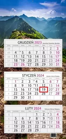 Kalendarz 2024 trójdzielny Grań Tatr - Aniew