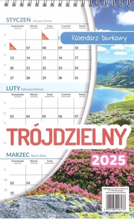 Kalendarz 2025 biurkowy trójdzielny Lux - Artsezon