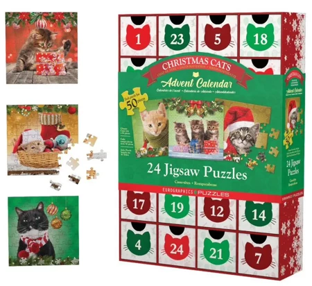 Kalendarz adwentowy puzzle Christmas Cats 8924-5737 - Eurographics