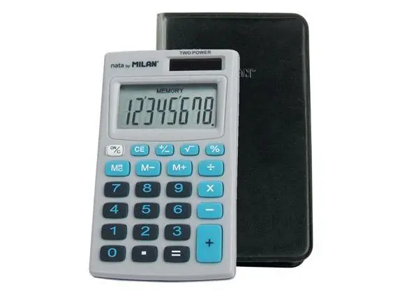 Kalkulator 8 pozycyjny szaro - niebieski MILAN