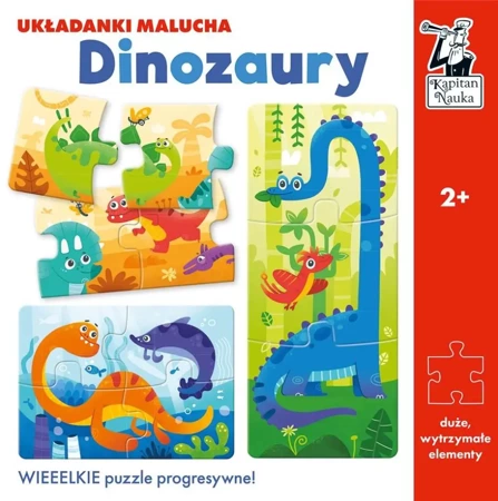 Kapitan Nauka. Dinozaury. Układanki malucha - Patrycja Grześkowiak